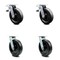 Service Caster 8 Inch Phenolic Swivel Caster Set with Roller Bearing 2 Total Lock Brake SCC SCC-TTL30S820-PHR-2-S-2 - alternate 1